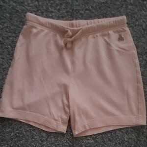 Pink Athletic Shorts with Elastic Waistband and Drawstring